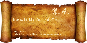 Neuwirth Arikán névjegykártya